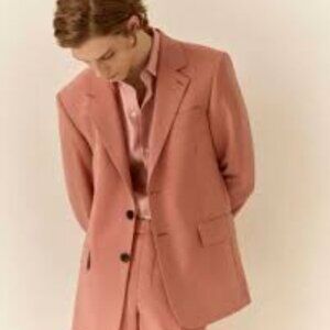 NWT: SANDRO Wool-Crepe Suit Jacket E20 Formal Pink